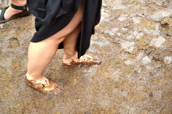 Girl enjoying the "mud"